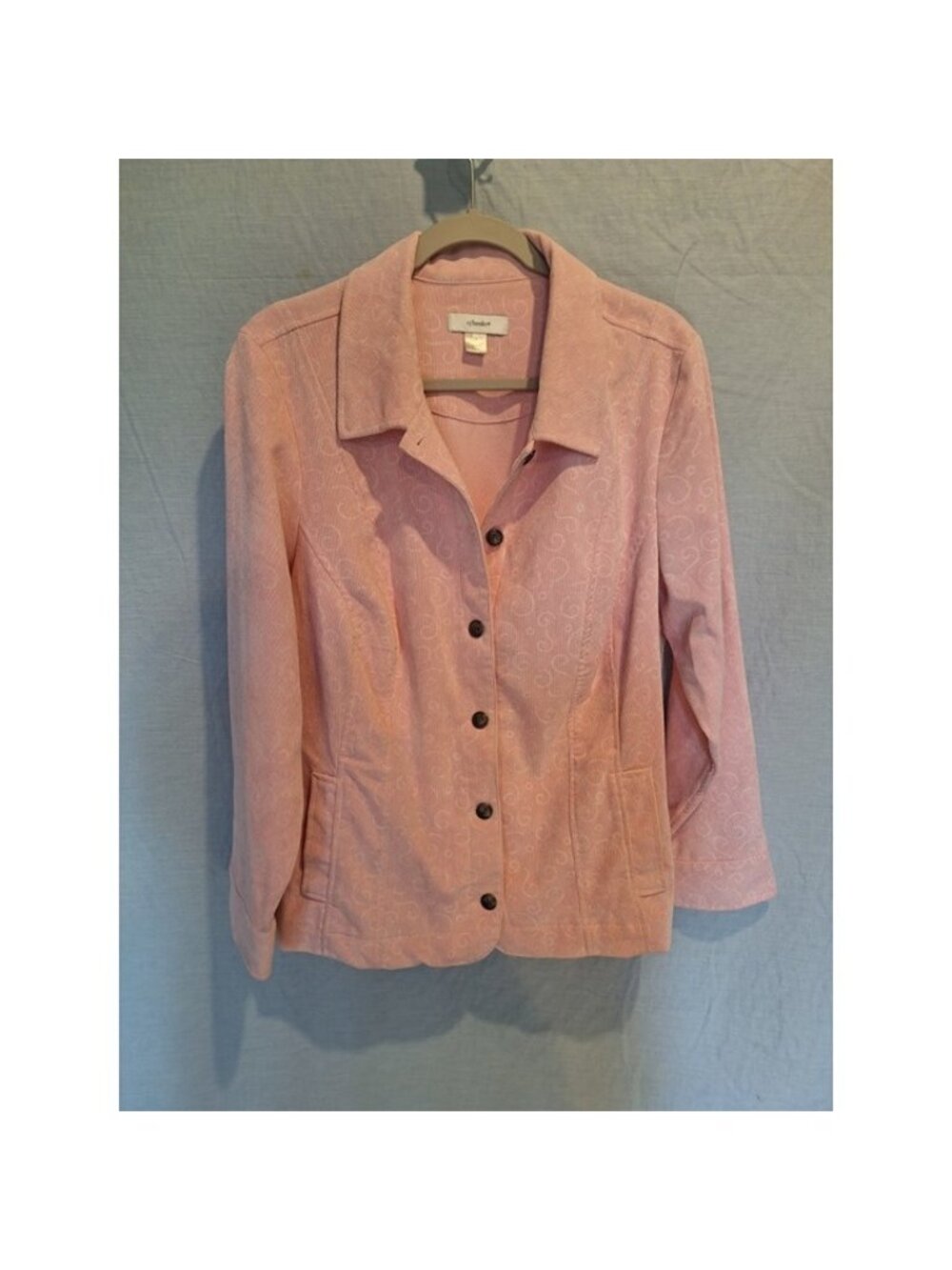 Women's Christopher & Banks Light Weight Corduroy Jacket - Size 1X Pink